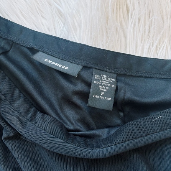 Express silver beaded black mini skirt, size 2 - Picture 3 of 3